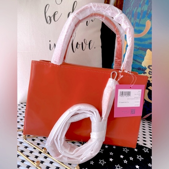 Kate Spade Sam Icon Leather Small Tote ✨ Fiery Orange - Picture 7 of 14